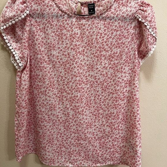 Emery Rose Tops - Lovely Rose Pink Floral Blouse